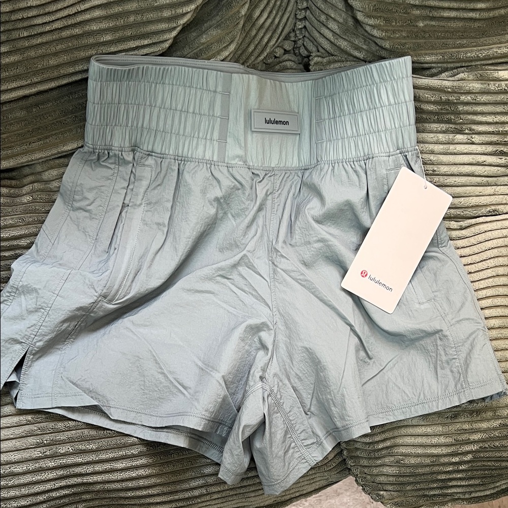 Lululemon Athletica Sage Green High-Waisted Shorts